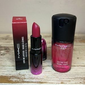 Brand new MAC love me lipstick + mini fix+ setting spray